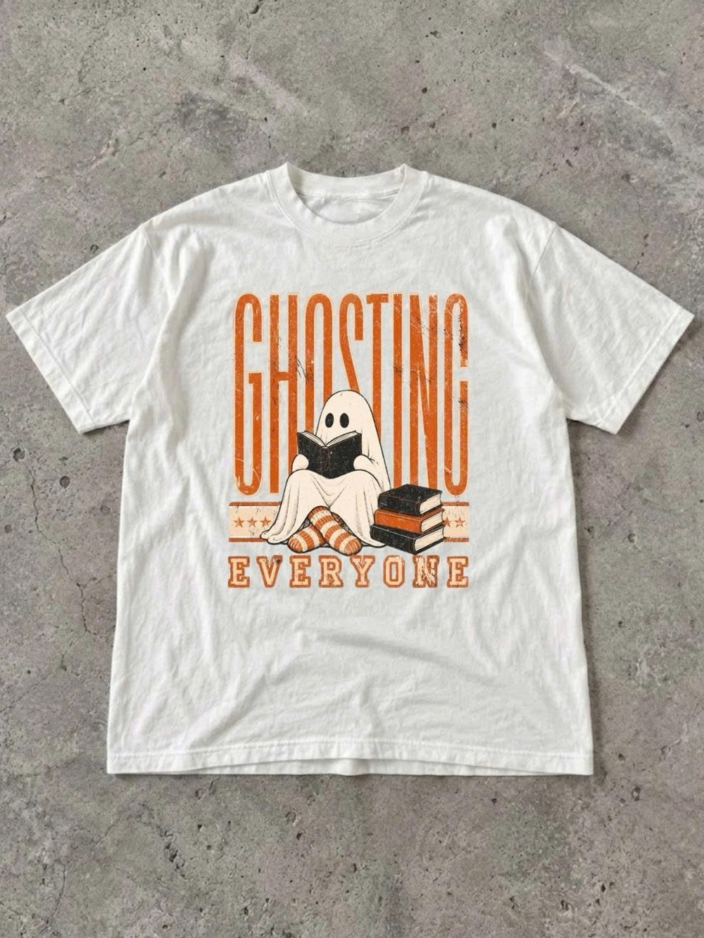 Ghosting Everyone White Graphic Tee
